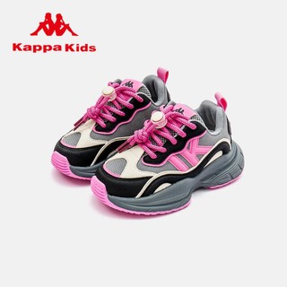 KAPPA KIDS鞋运动鞋女童轻便老爹鞋=KAZB2340016 灰粉 27