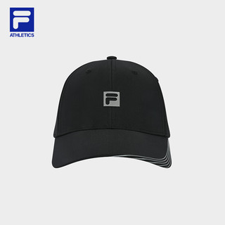 FILA 斐乐款棒球帽2024春季运动帽遮阳帽鸭舌帽 正黑色-BK XS