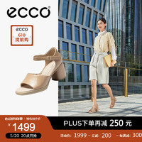 爱步（ECCO）女士凉鞋 2024年夏季粗跟厚底凉鞋通勤女鞋 雕塑222883 裸色22288304084 35