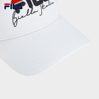 FILA 斐乐款棒球帽2024夏时尚休闲运动遮阳帽鸭舌帽 标准白-WT XS
