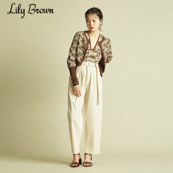 Lily Brown 莉莉 布朗 春夏  简约宽松显瘦腰带锥形牛仔裤LWFP211068