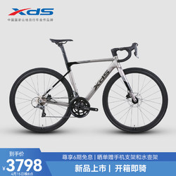 XDS 喜德盛 24款公路自行车RS360健身学生变速单车 深灰/黑 16速 480mm（适合身高165-175CM）