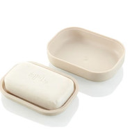 HOUYA 瀝水肥皂盒家用廁所北歐創意帶蓋大號皂架塑料簡約歐式雙層香皂盒 1只裝 純白1只裝