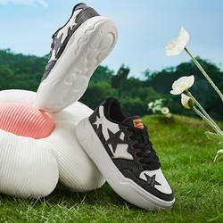 361° 型燃女鞋板鞋2024春季新款厚底增高鞋子小白鞋革面运动鞋