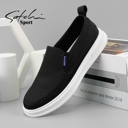 Satchi Sport 沙驰运动 布鞋2023夏季新款男鞋套脚帆布鞋懒人鞋驾车休闲鞋板鞋潮