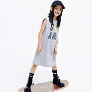 little MO&Co.吸湿速干 little moco童装24夏女童无袖背心连衣裙KBD2DRS054 中花灰色 120/60