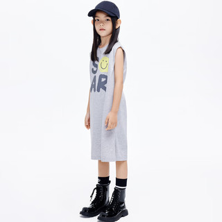 little MO&Co.吸湿速干 little moco童装24夏女童无袖背心连衣裙KBD2DRS054 中花灰色 150/72