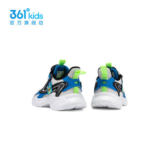 361°儿童节童鞋男童休闲鞋2024年夏季小童运动鞋 361度白/碳黑/大地蓝色 30码