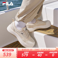 FILA 斐乐男鞋JELLYFISH摩登帆布鞋2024夏季水母鞋休闲鞋 米黄色-AA 39