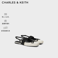 CHARLES&KEITH24夏蝴蝶结平底方头芭蕾鞋凉鞋女CK1-70920149 Beige米色 37