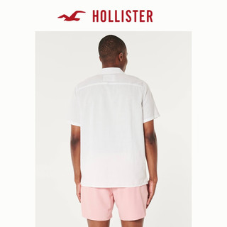 HOLLISTER24春夏绣花古巴领短袖衬衫 男 KI325-4008 白色条纹 XS (170/84A)