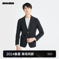 利郎休闲西服男春季外套修身微弹男士单西上衣 黑色（24CDX061SA） 175/88A
