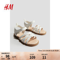 H&M童鞋女婴凉鞋2024夏季新款时装交叉带魔术贴舒适凉鞋1044458