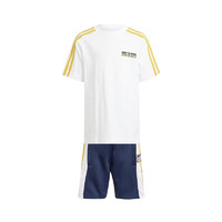 阿迪达斯 （adidas）三叶草男小童夏季运动休闲短袖套装IN2108 蓝色 122
