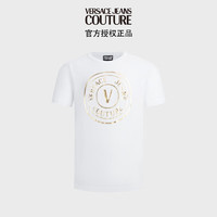 范思哲Versace Jeans Couture男装24春夏男士V-EMBLEM印花T恤 白色 S S(175/88A) WHITE-G03白色