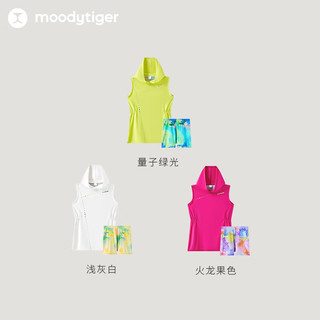 moodytiger【网球系列】女童连衣裙夏季新款连帽针织运动背心T恤