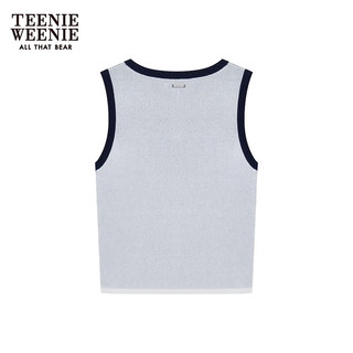 Teenie Weenie小熊2024年夏季学院风运动背心时尚韩系短款上衣 白色 160/S