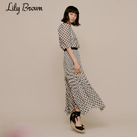 Lily Brown 春夏 法式复古格纹印花百褶半身长裙LWFS211102