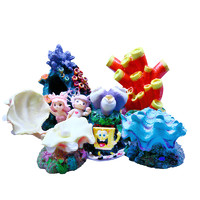 yafeng 亚峰 鱼缸造景全套底砂装饰小摆件珊瑚石装饰品小鱼缸套装成品海绵宝宝