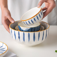 KAWASIMAYA 川岛屋 青禾日式碗家用单个饭碗泡面碗带盖大汤碗创意个性陶瓷餐具