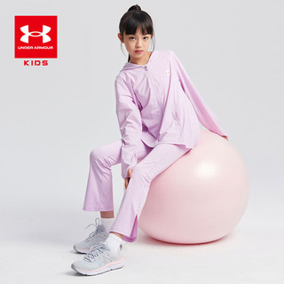 安德玛（Under Armour）儿童女童运动上衣2024套头衫长袖T恤 紫色 140cm