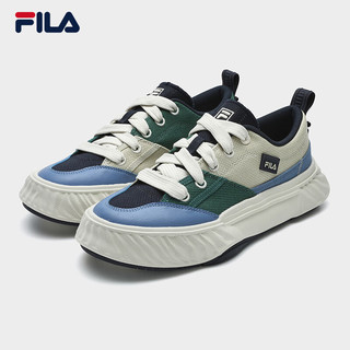 FILA斐乐（FILA）男鞋FOSSO复古帆布鞋2024夏季川行鞋休闲鞋 城堡墙棕/长青绿-AS 40.5