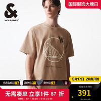 杰克·琼斯（JACK&JONES）夏NBA联名勇士队宽松版型时尚水洗运动短袖T恤男士224201299 沙漠棕C14 常规 沙漠棕C14 185/104A/XL