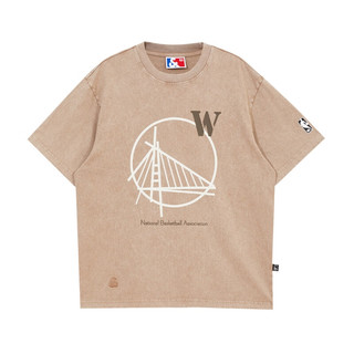 杰克·琼斯（JACK&JONES）夏NBA联名勇士队宽松版型时尚水洗运动短袖T恤男士224201299 沙漠棕C14 常规 沙漠棕C14 185/104A/XL