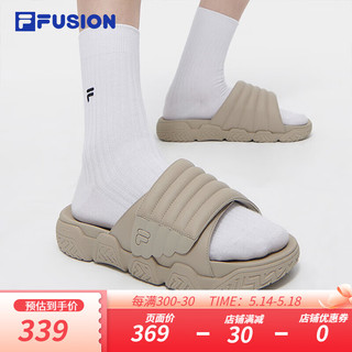 FILA FUSION斐乐潮牌男鞋BARRICADE SLIPPER拖鞋2024夏季凉拖 陶器棕-CK 40