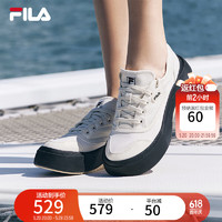 FILA 斐乐杨幂同款女鞋摩登帆布鞋2024夏季水母鞋休闲鞋子 豆腐白-TA 37.5