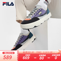 FILA 斐乐男鞋ROCK摩登帆布鞋2024夏季时尚休闲鞋运动鞋 传奇蓝/龙胆草紫-NG 42.5