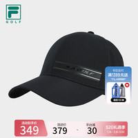 FILA 斐乐男帽棒球帽2024夏季高尔夫运动帽遮阳帽鸭舌帽 深黑-BK XS