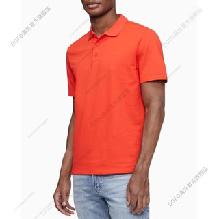 Calvin Klein男士Polo衫短袖吸汗棉质混纺上衣日常12 Black XS