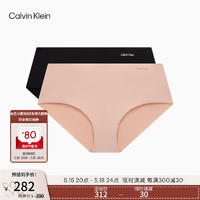 卡尔文·克莱恩 Calvin Klein 内衣24春夏女士两条装ck无痕棉质裆防夹臀半包臀内裤女QP1049O