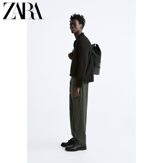 ZARA24春季 男装 绿色舒适修身直筒休闲裤长裤 7484444 502 绿色 (175/76A)