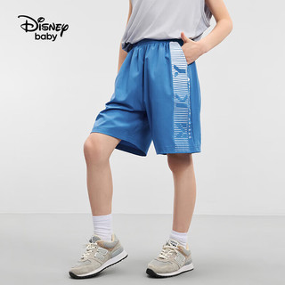 迪士尼运动集结令男童梭织速干防晒百搭中裤六一儿童节 海洋蓝 130