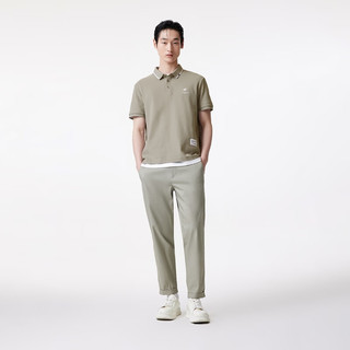 杰克·琼斯（JACK&JONES）商务休闲卡通狗及字母刺绣装饰纯棉POLO短袖衬衫男装224206019 E02 鼠尾草色 常规 190/108A/XXL