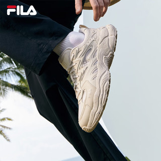 FILA 斐乐男鞋FERN摩登运动鞋2024夏蕨草鞋休闲鞋老爹鞋 桦树棕-BI 40.5