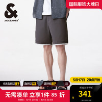 杰克·琼斯（JACK&JONES）夏季季款男士短裤底摆拼接设计LOGO贴布纽扣腰头短裤男224215042 锻钢灰E39 锻钢灰E39 180/84A/LR