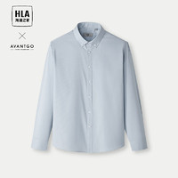 HLA 海澜之家 商务经典系列 男士长袖衬衫 HNEAW3W057A 浅灰条纹 XL