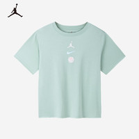 Jordan 耐克童装男女童短袖T恤2023夏季儿童短T上衣 亚绿色 160