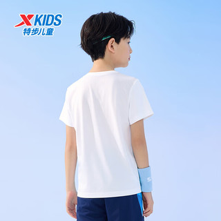特步（XTEP）儿童童装夏季短T男童凉感风透清爽短袖针织衫 鲜透蓝 100cm