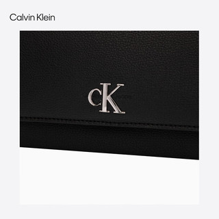 Calvin Klein【520礼物】女包简约金属搭扣ck链条翻盖荔枝纹单肩腋下包DH2806