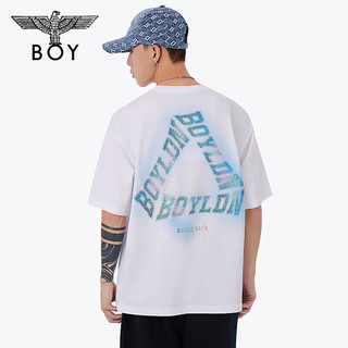 BOY LONDON【魔法星辰】夏24男女同款珠光闪粉烫钻T恤N01002 黑色 L