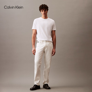 Calvin Klein Jeans【简白夏日系列】24春夏男士ck净色纯棉打底短袖T恤40BM237 YAF-月光白 L