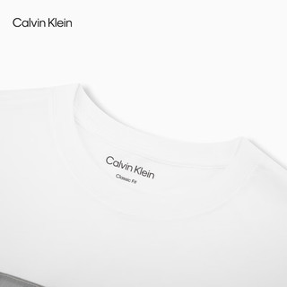 Calvin Klein Jeans【简白夏日系列】24春夏女时尚ck花朵布标棉质短袖40WK944 YAA-月光白 L