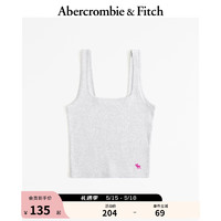 ABERCROMBIE & FITCH女装 24春夏 美式风基本款辣妹小麋鹿罗纹背心 359015-1 浅灰色 XS (160/84A)