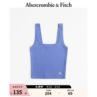 ABERCROMBIE & FITCH女装 24春夏 美式风基本款辣妹小麋鹿罗纹背心 359015-1 蓝色 XS (160/84A)