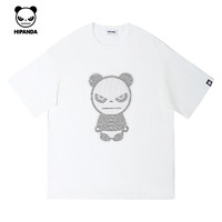 HIPANDA 你好熊猫 设计师高级感镶钻半袖2024夏季潮牌烫钻短袖T恤