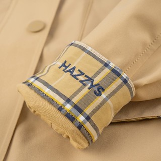 哈吉斯（HAZZYS）品牌童装女童风衣外套秋儿童舒适防风保暖休闲厚风衣 极地灰 155